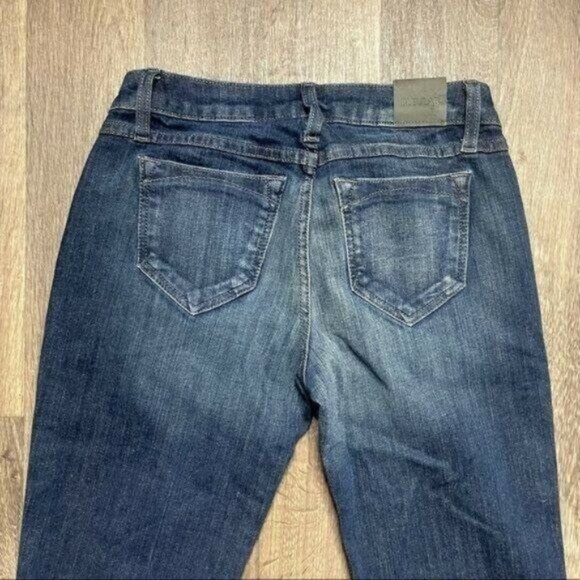 BLEULAB Reversible 2in1 Boot Cut Jeans Dark Blue and Floral Print Size 25 - Picture 10 of 12